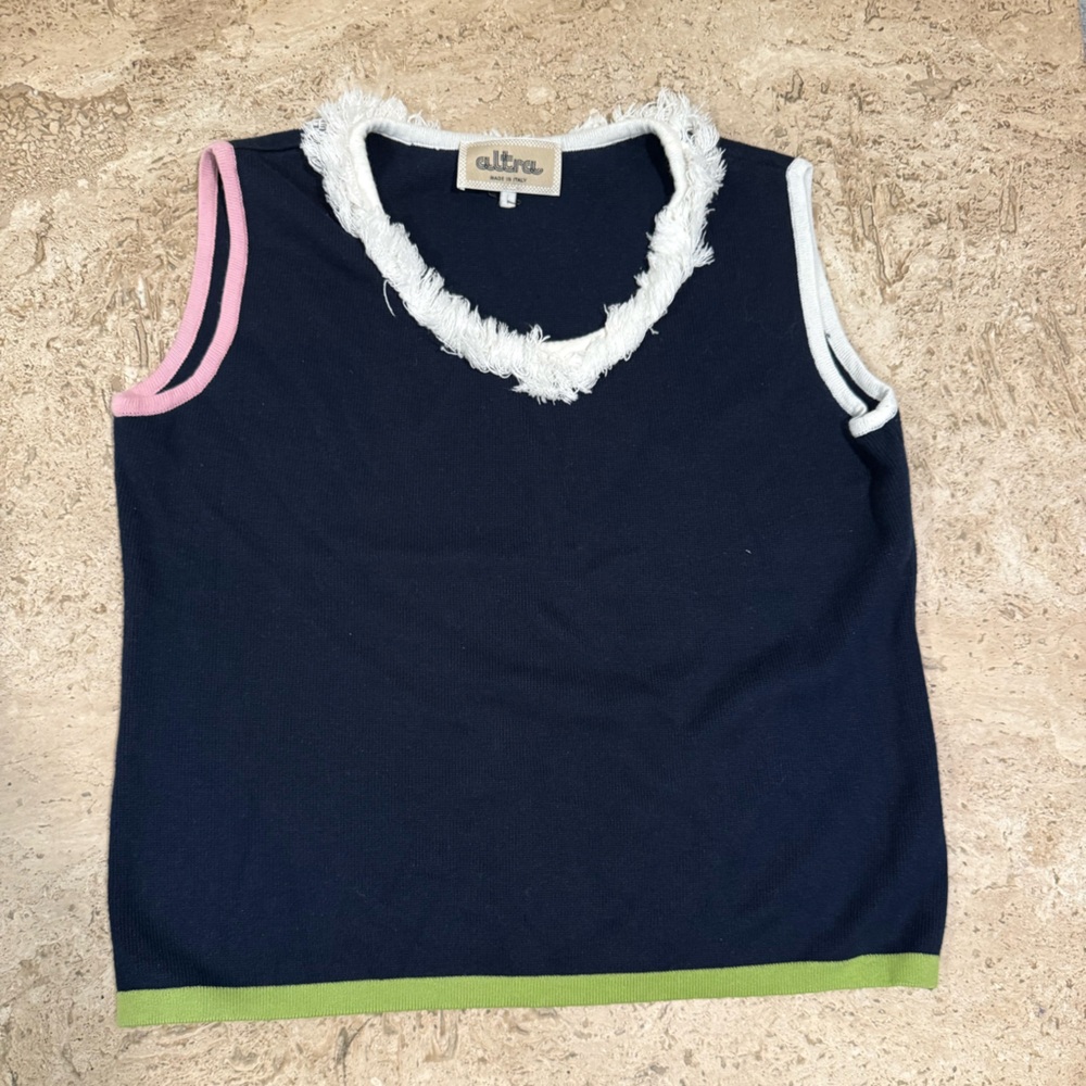 ALTRA Fringed Italian Sweater Vest